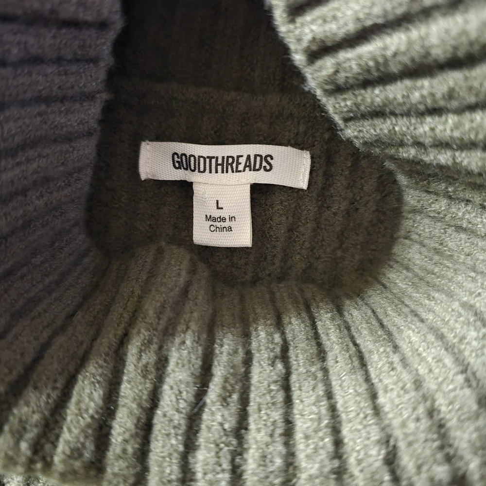 Goodthreads Forest Green Ribbed Sweater Large - Picture 2 of 4